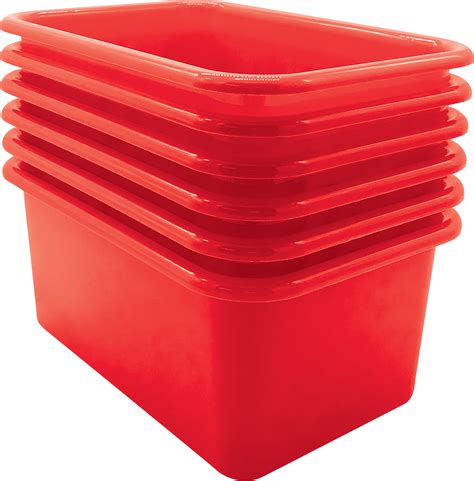 small red plastic storage containers